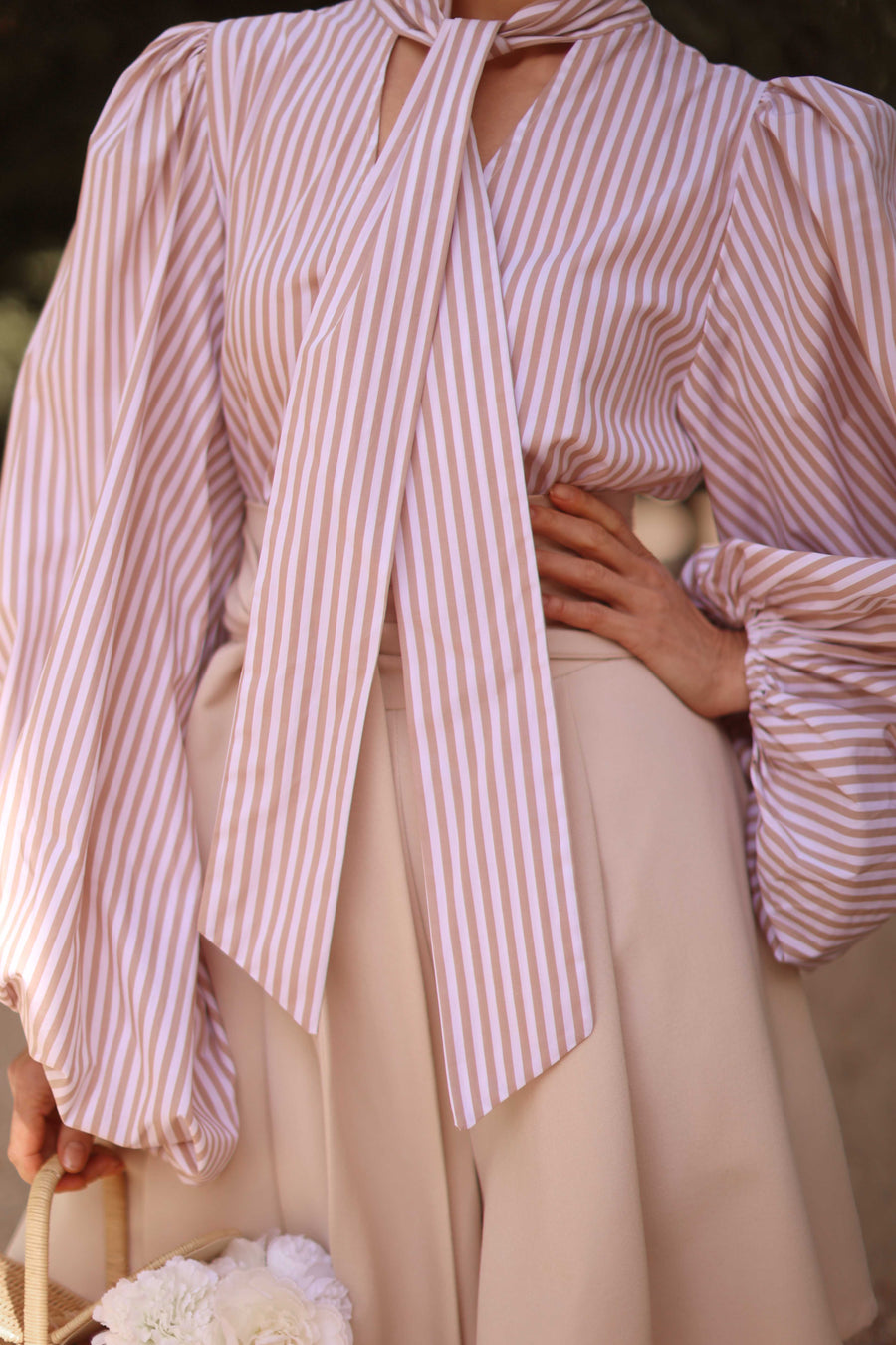 Rococo Brown Stripe Blouse