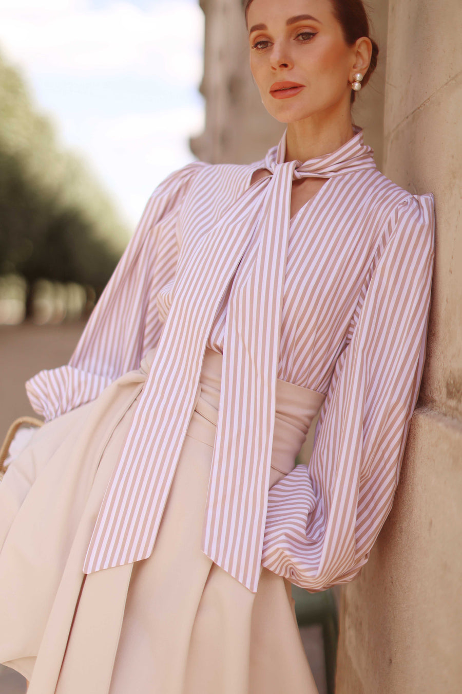 Rococo Brown Stripe Blouse