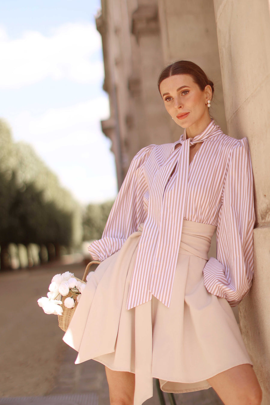 Rococo Brown Stripe Blouse