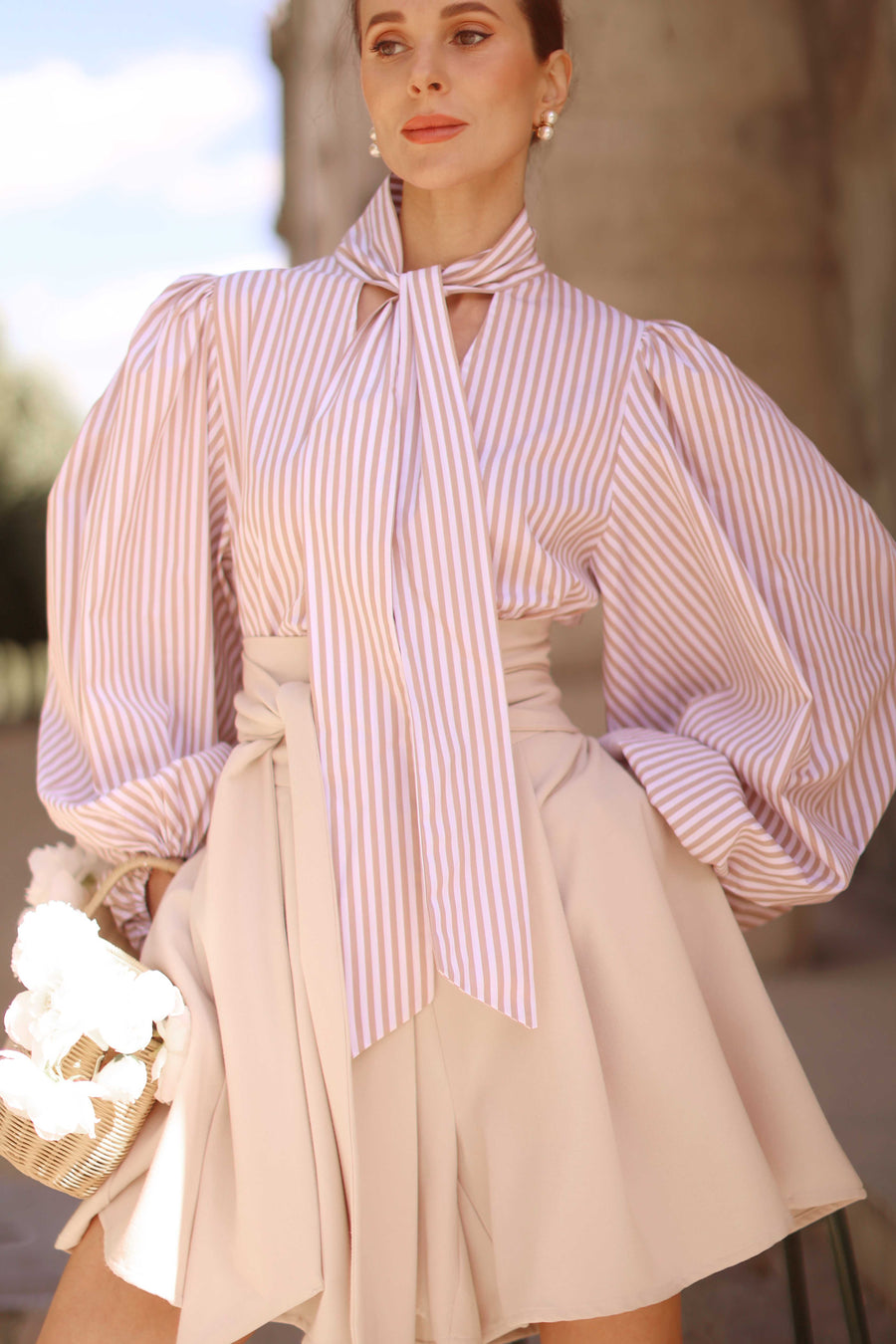 Rococo Brown Stripe Blouse