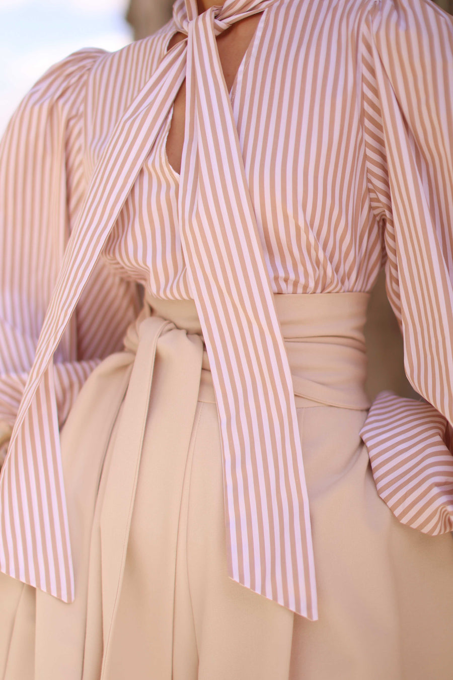 Rococo Brown Stripe Blouse