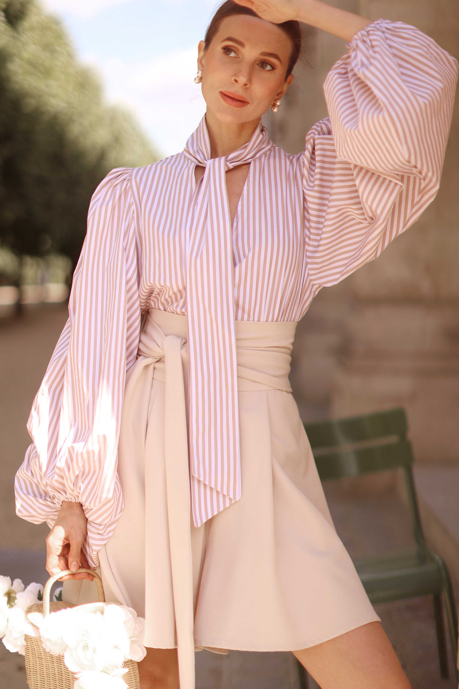 Rococo Brown Stripe Blouse