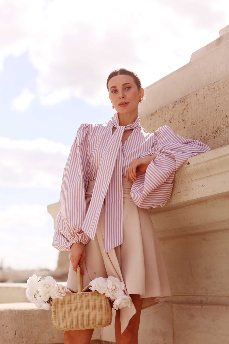 Rococo Brown Stripe Blouse
