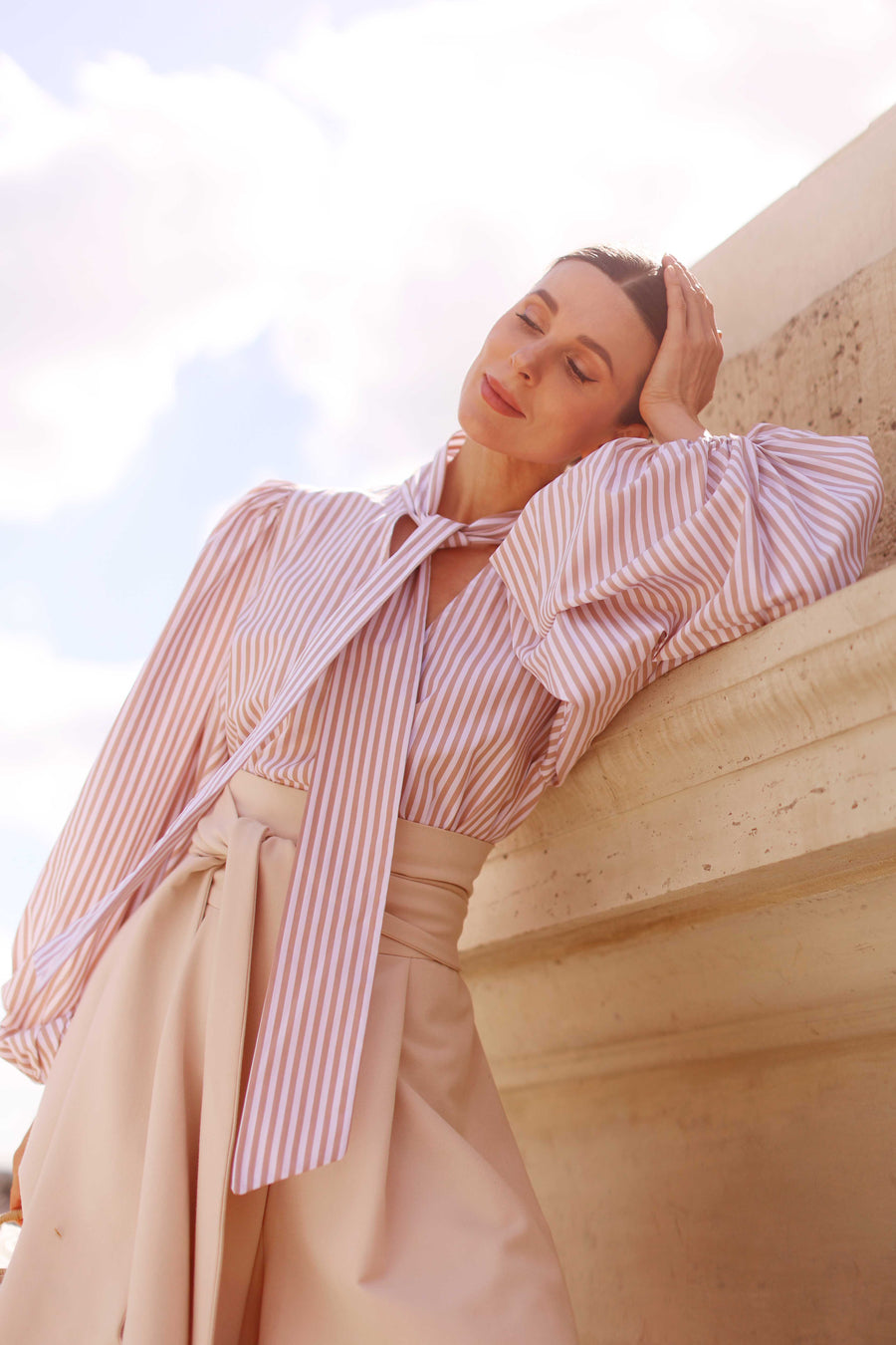 Rococo Brown Stripe Blouse