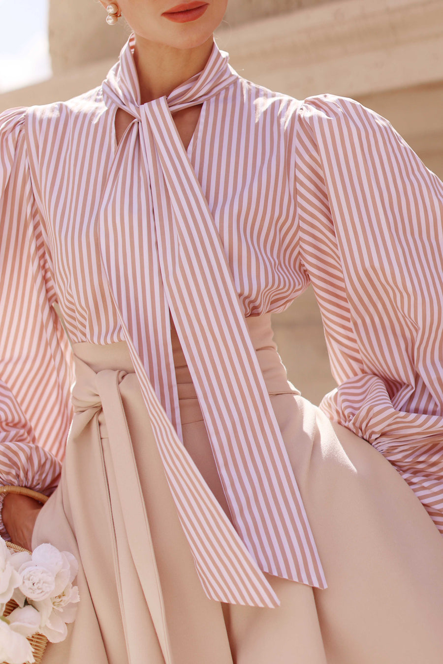 Rococo Brown Stripe Blouse