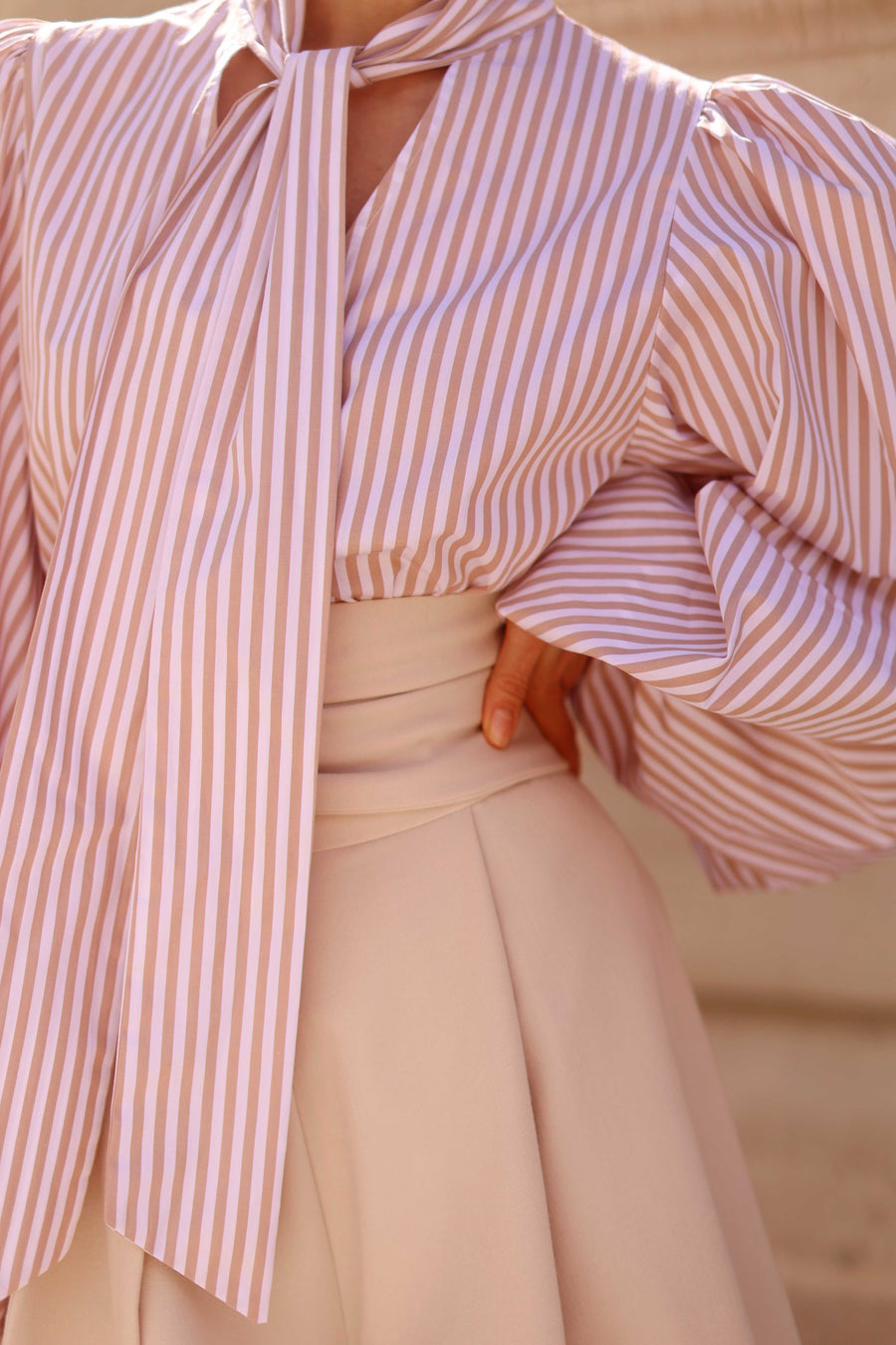 Rococo Brown Stripe Blouse
