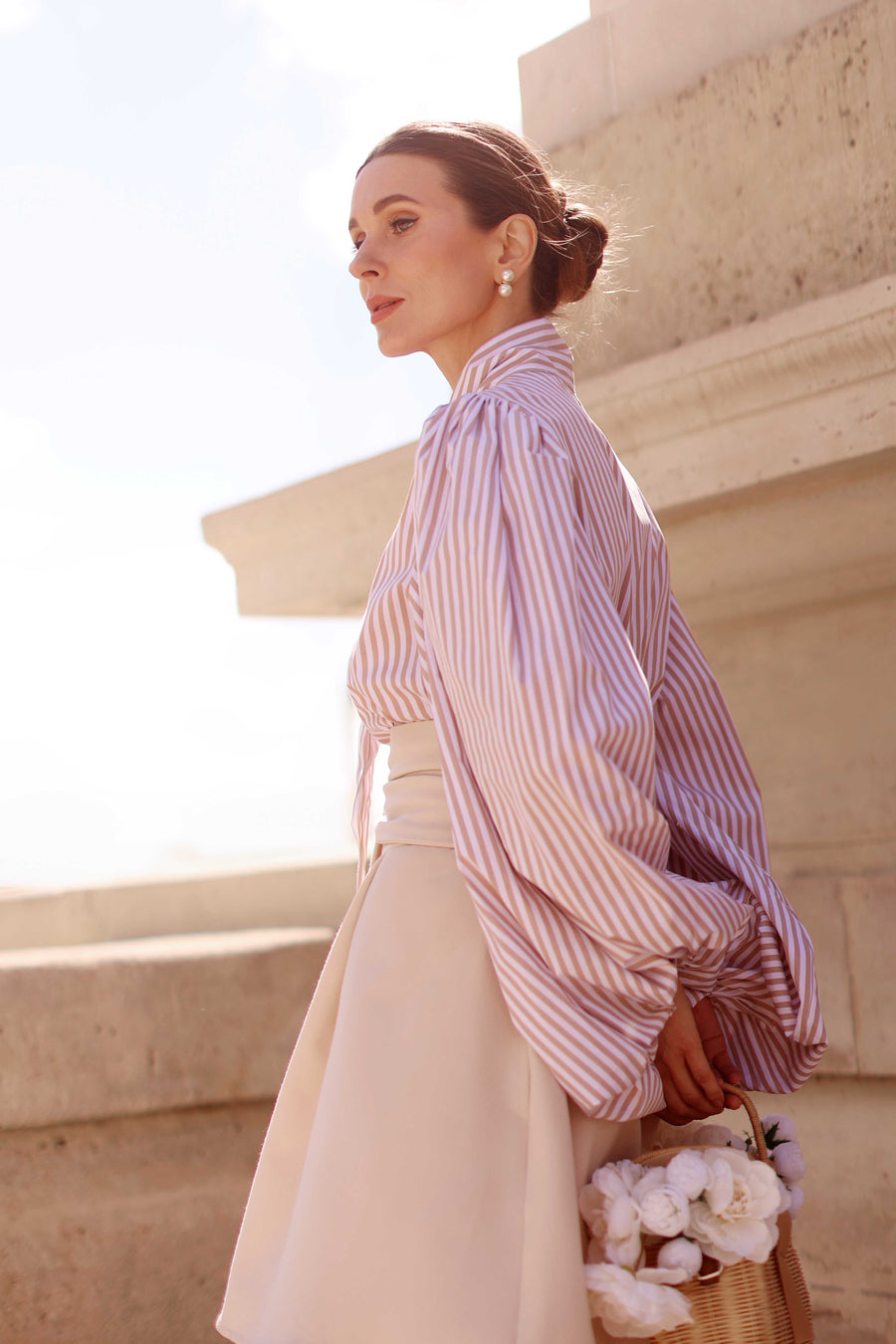 Rococo Brown Stripe Blouse