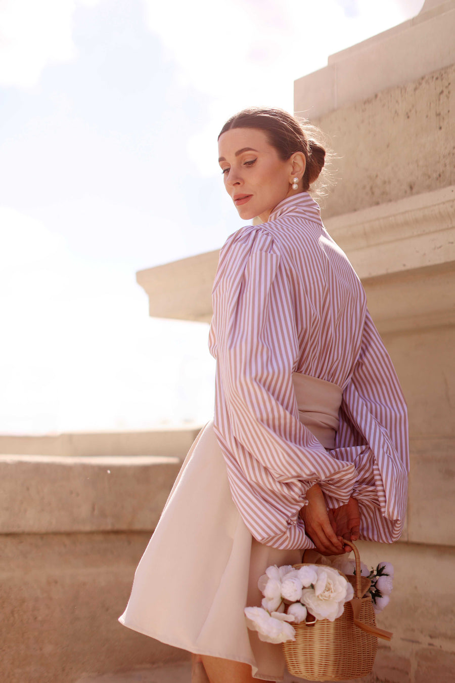 Rococo Brown Stripe Blouse