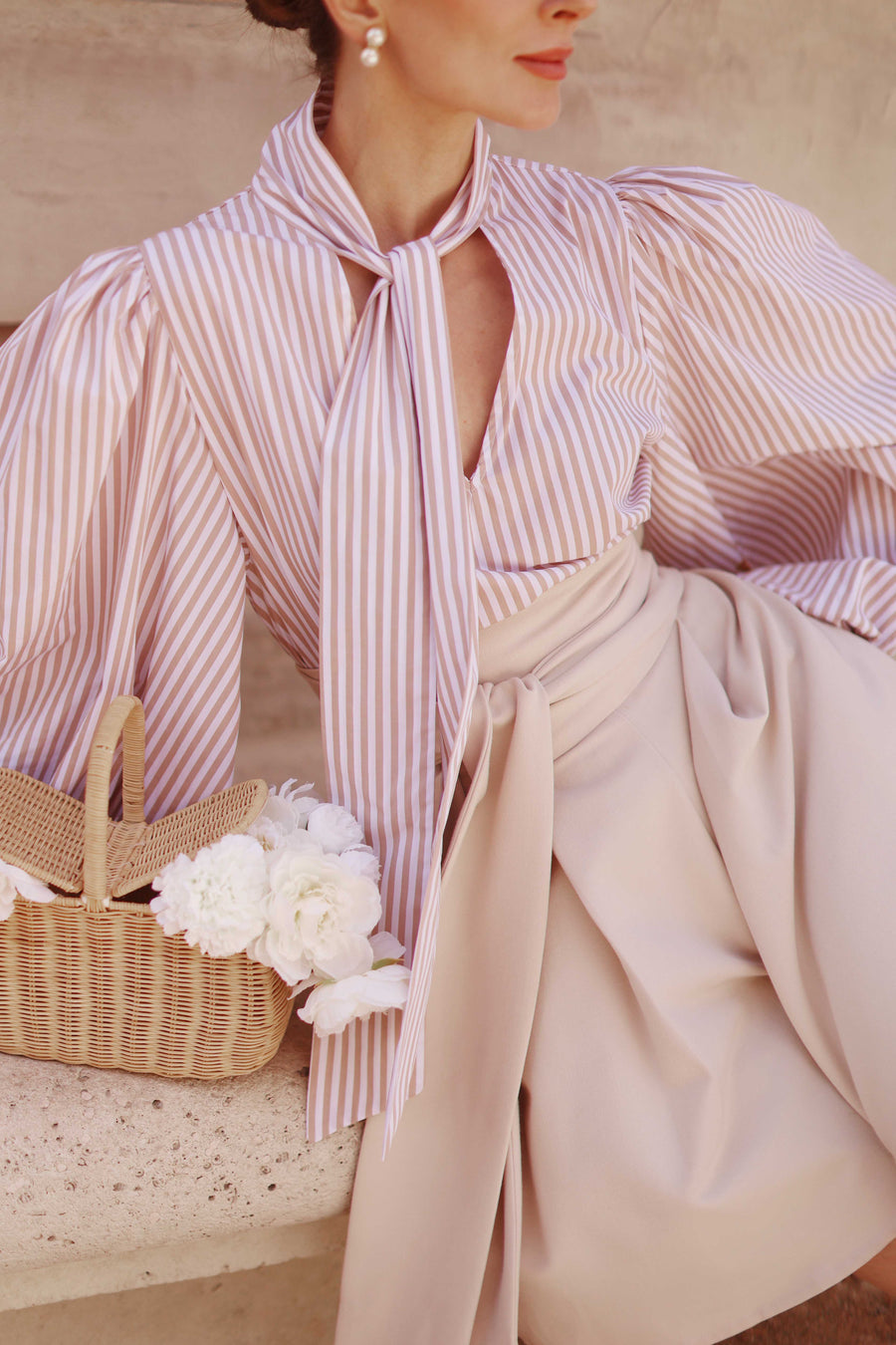 Rococo Brown Stripe Blouse