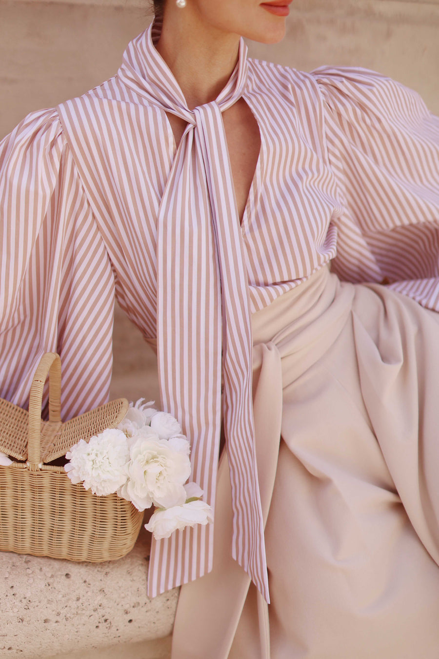Rococo Brown Stripe Blouse