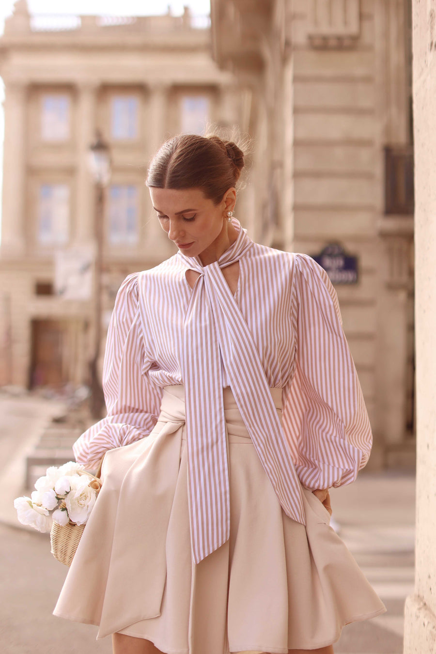Rococo Brown Stripe Blouse