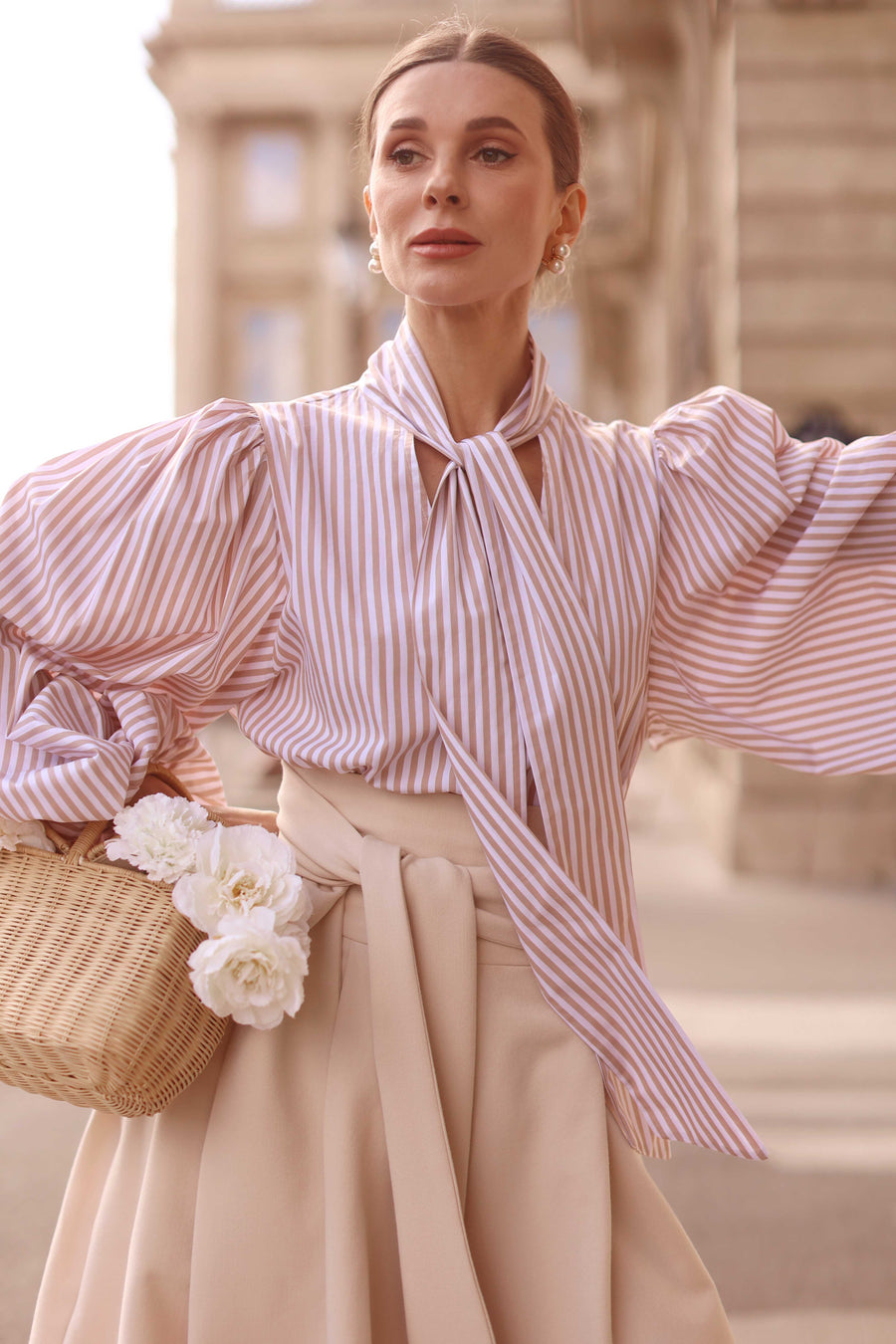 Rococo Brown Stripe Blouse