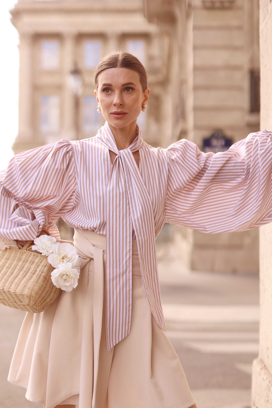 Rococo Brown Stripe Blouse