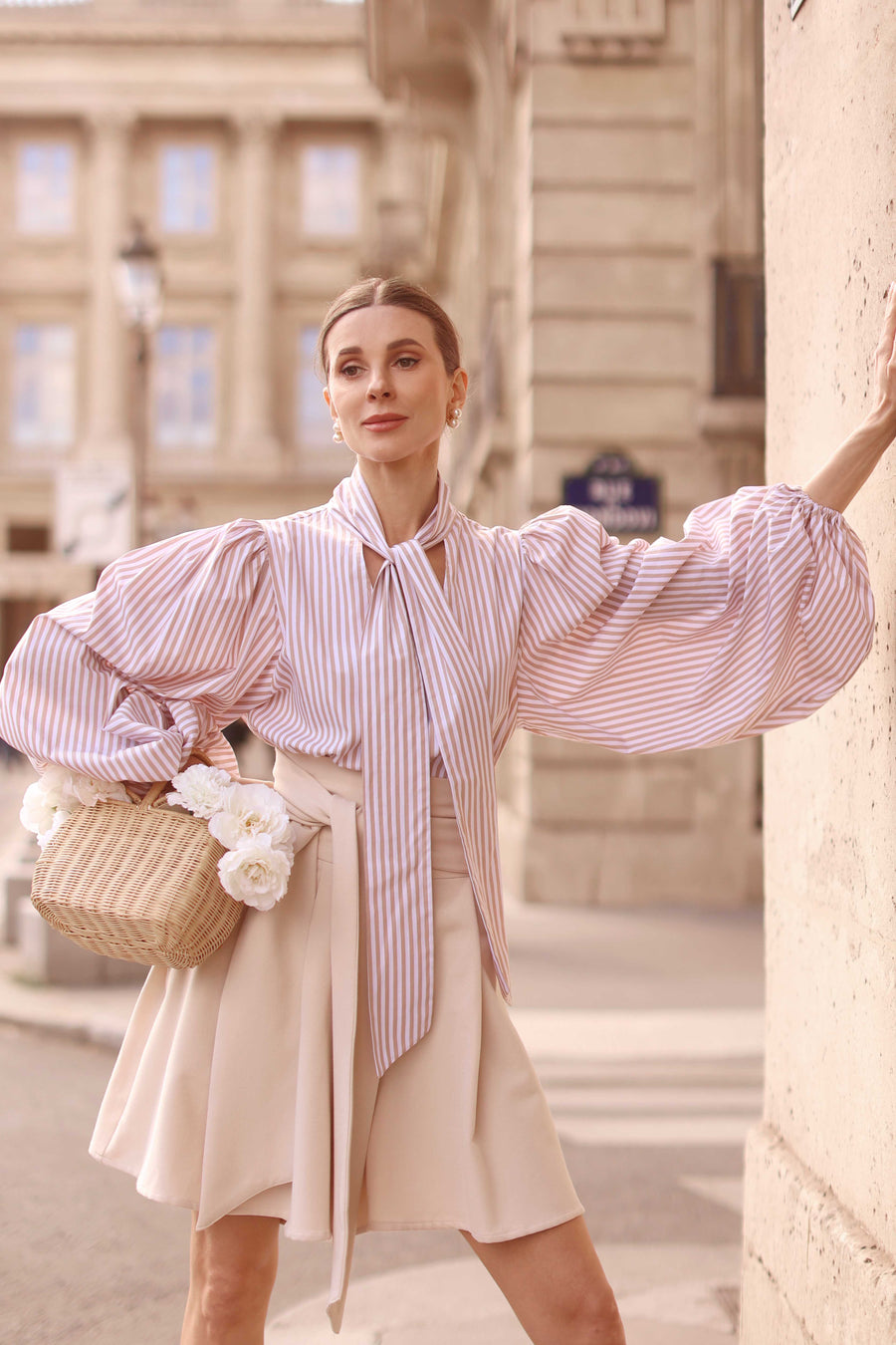 Rococo Brown Stripe Blouse