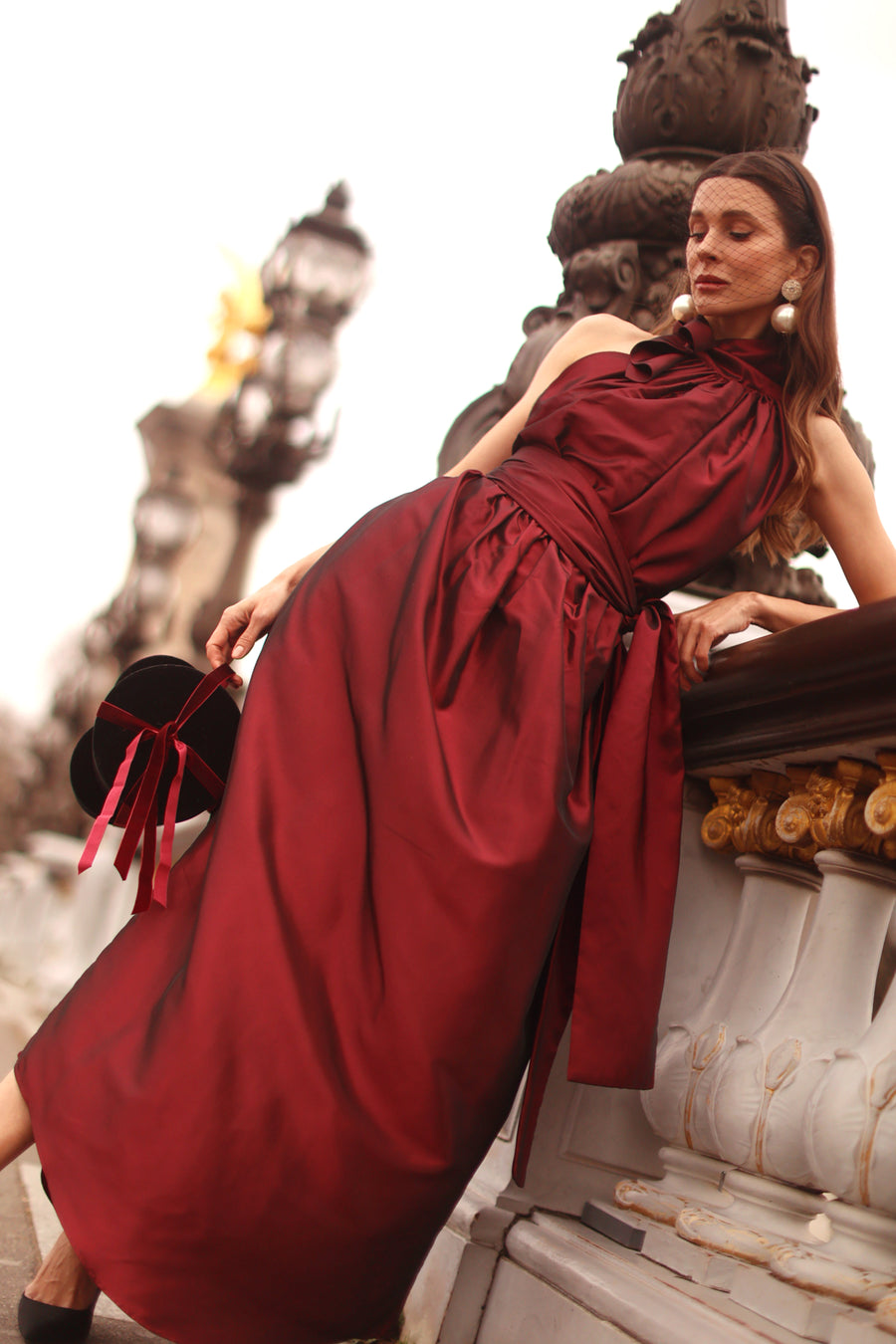 Bordeaux Taffeta Cadeau Dress