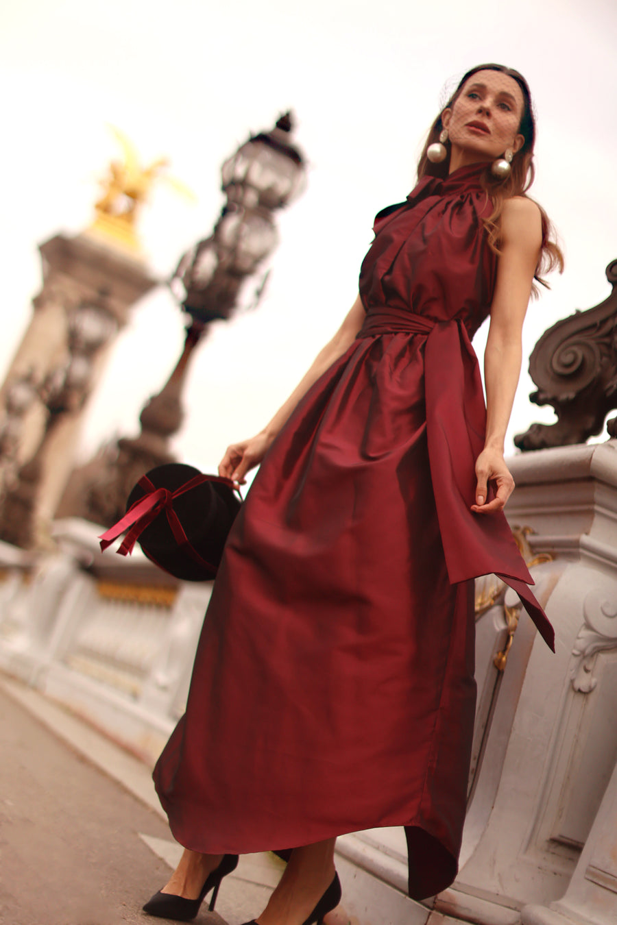 Bordeaux Taffeta Cadeau Dress