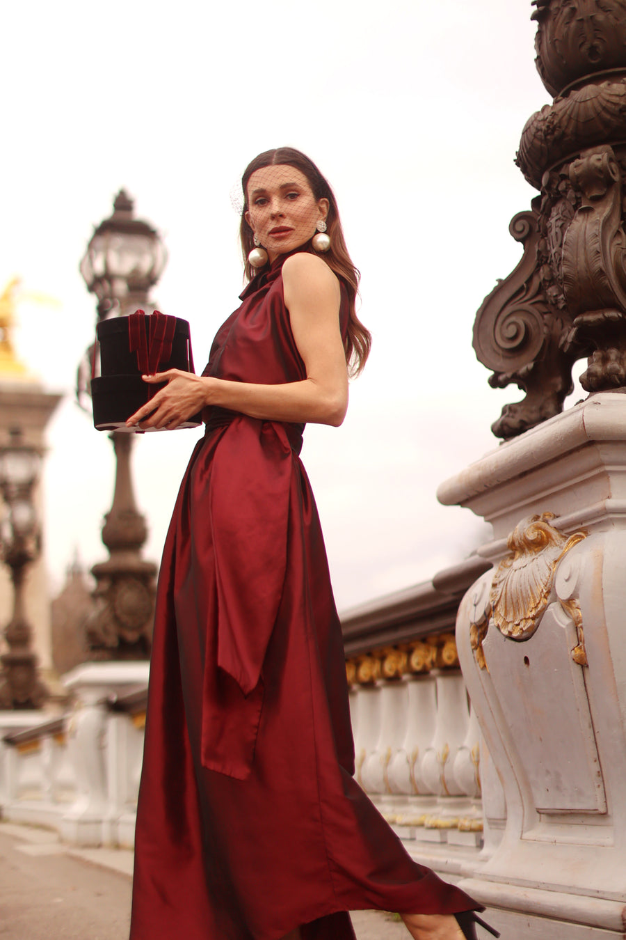 Bordeaux Taffeta Cadeau Dress