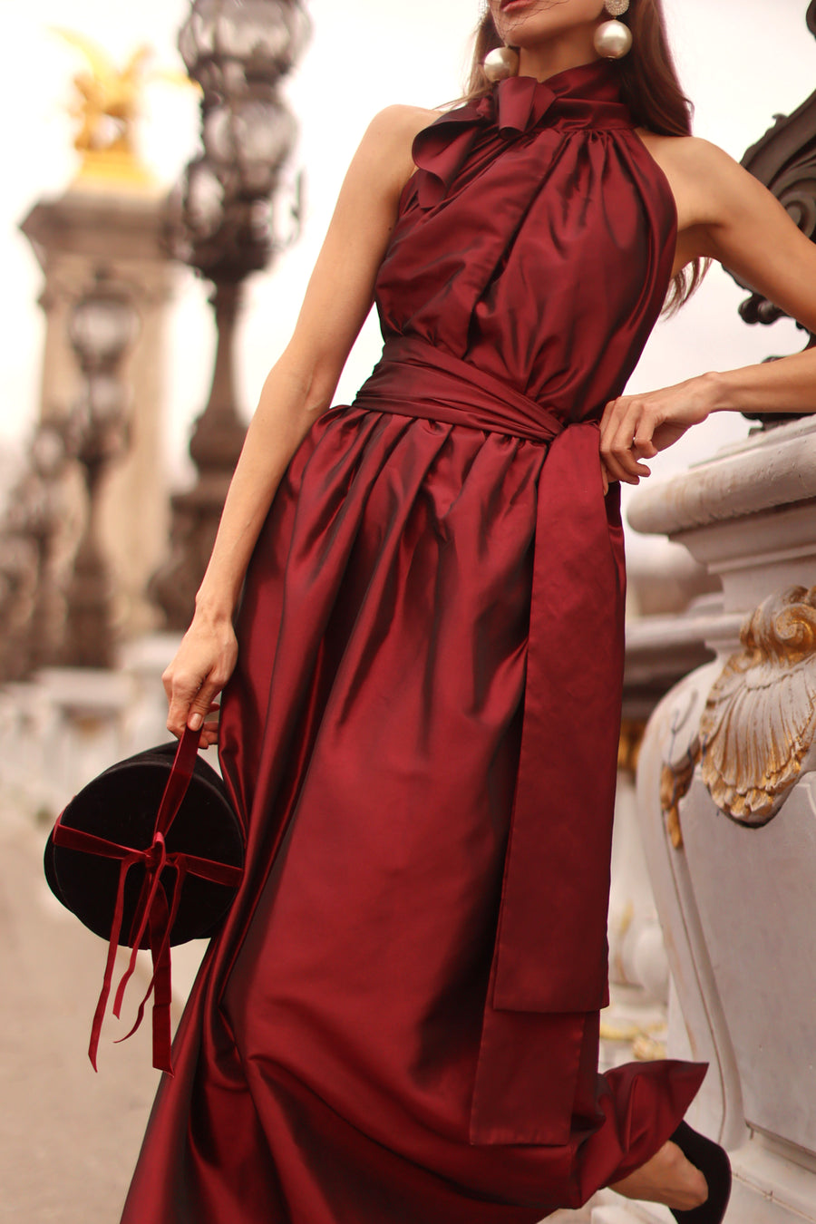 Bordeaux Taffeta Cadeau Dress