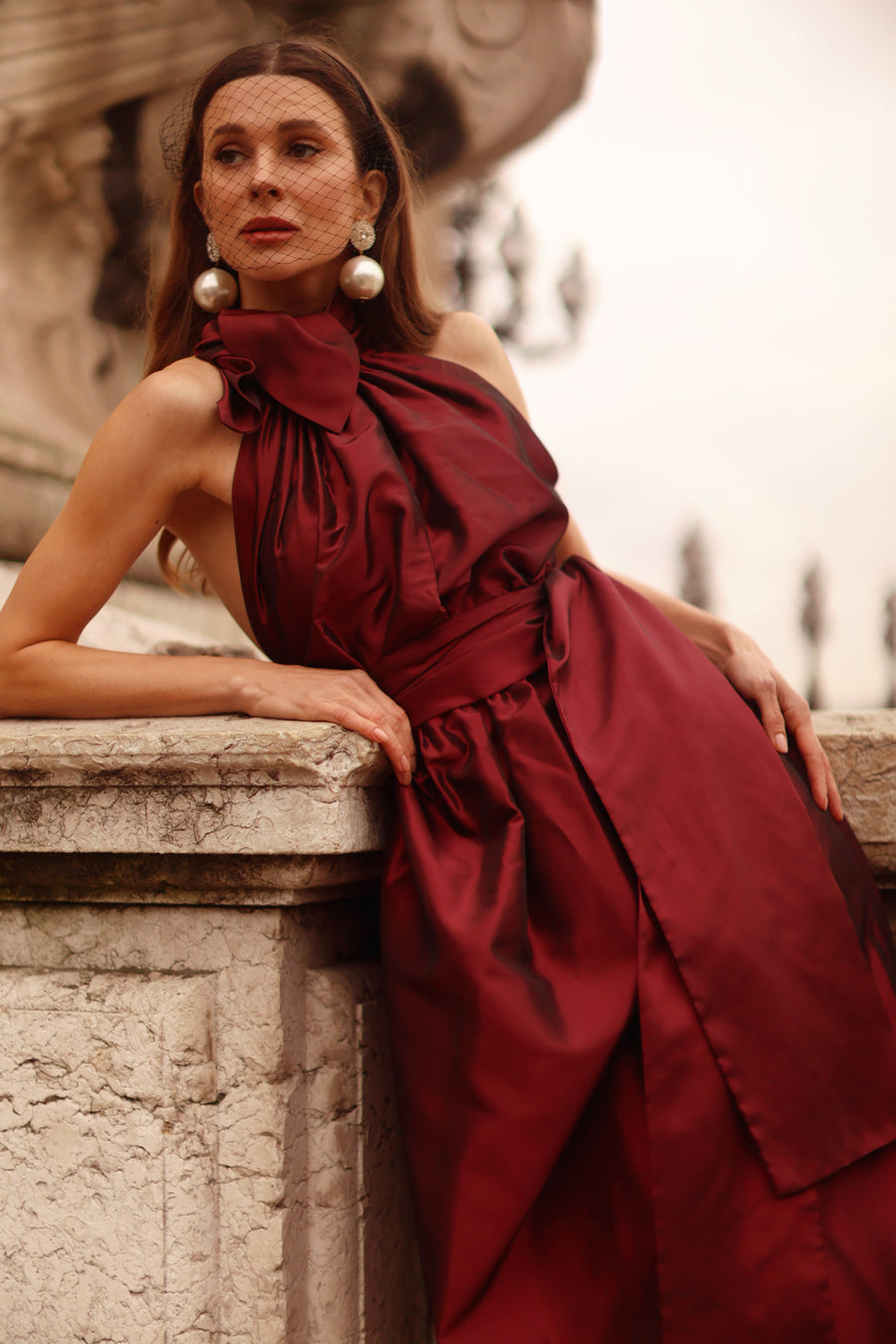 Bordeaux Taffeta Cadeau Dress