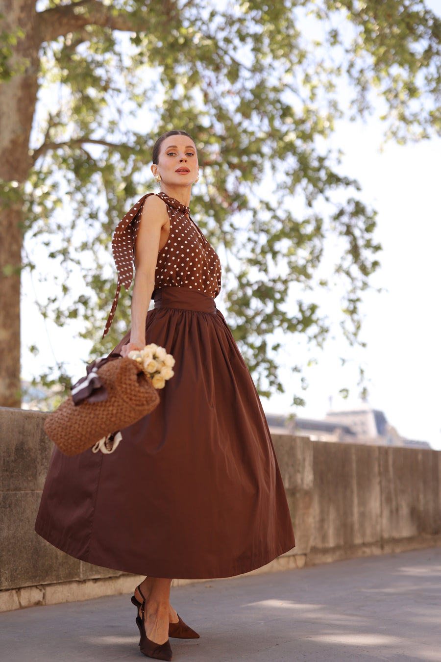 Brown Full Wrap Skirt – Audrey Leighton Paris