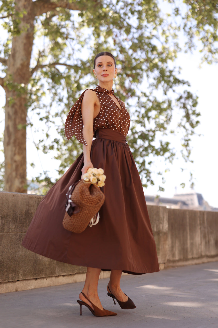 Brown Full Wrap Skirt – Audrey Leighton Paris