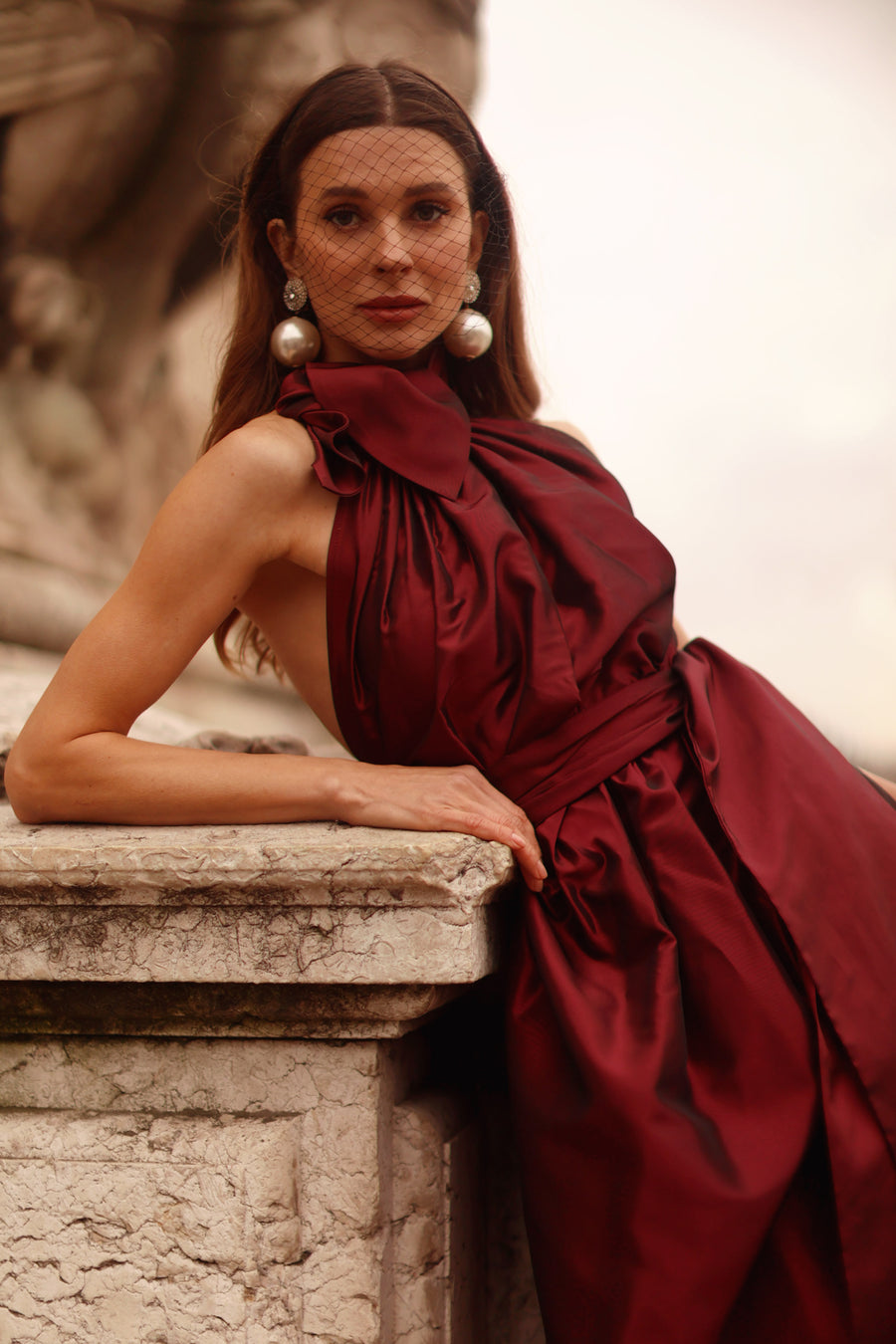 Bordeaux Taffeta Cadeau Dress