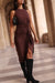 Brown Midi Wrap Dress