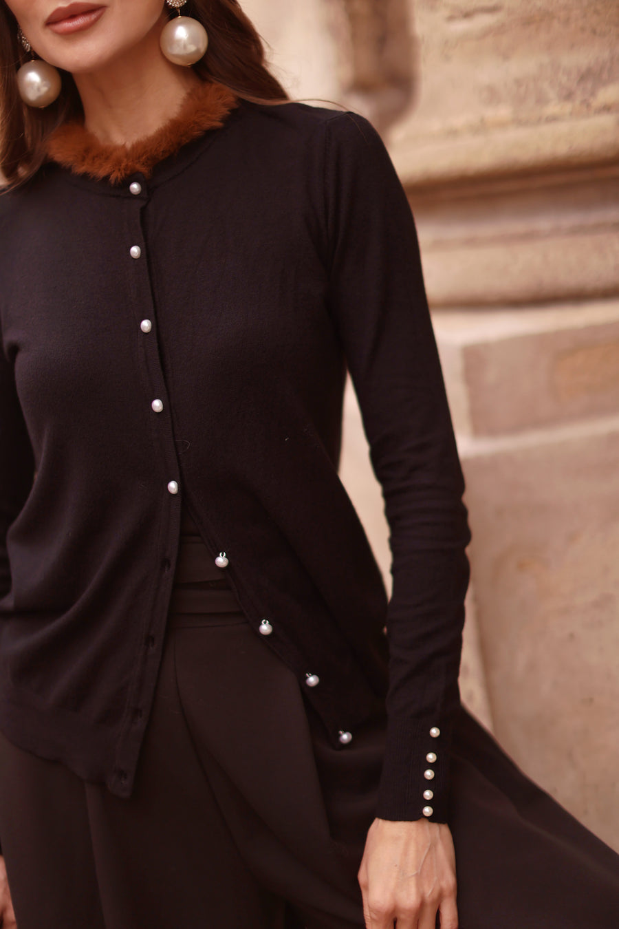 Pearl & Fur Cardigan