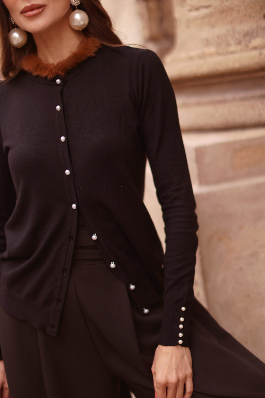 Pearl & Fur Cardigan