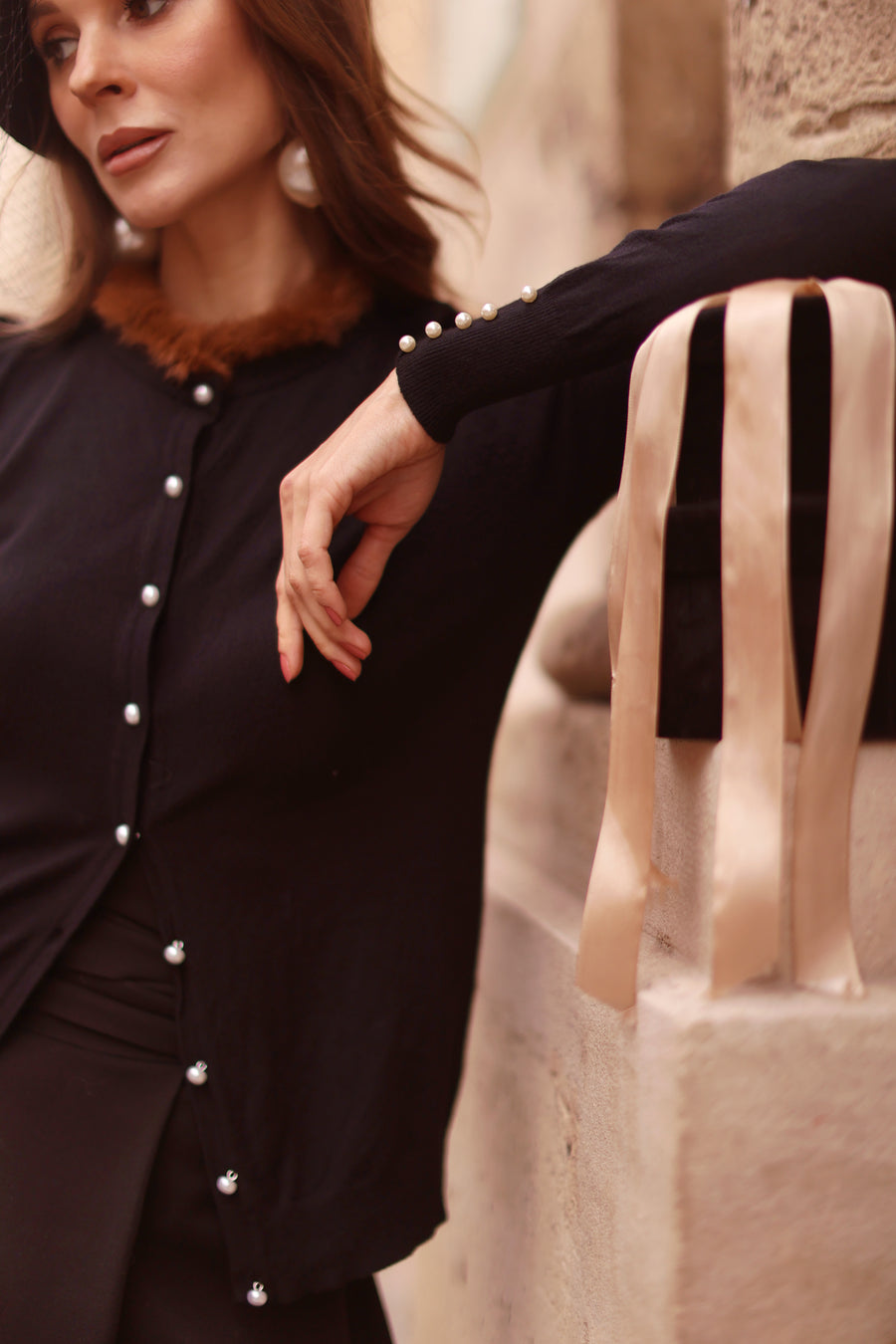 Pearl & Fur Cardigan