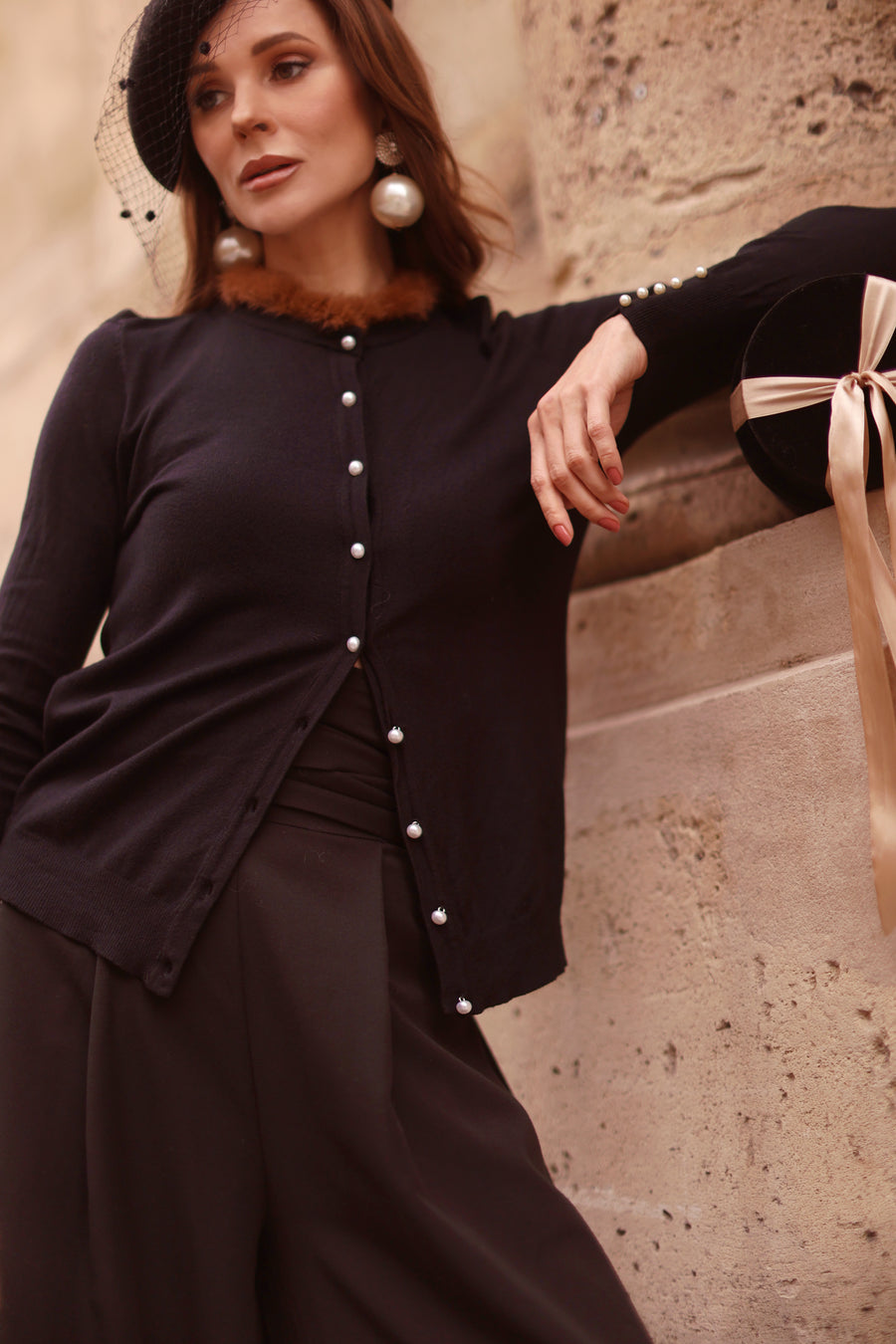 Pearl & Fur Cardigan