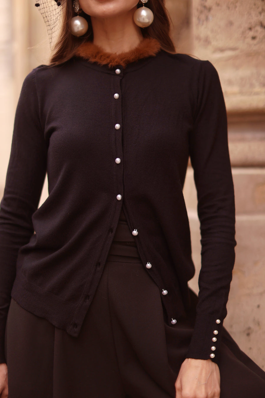 Pearl & Fur Cardigan