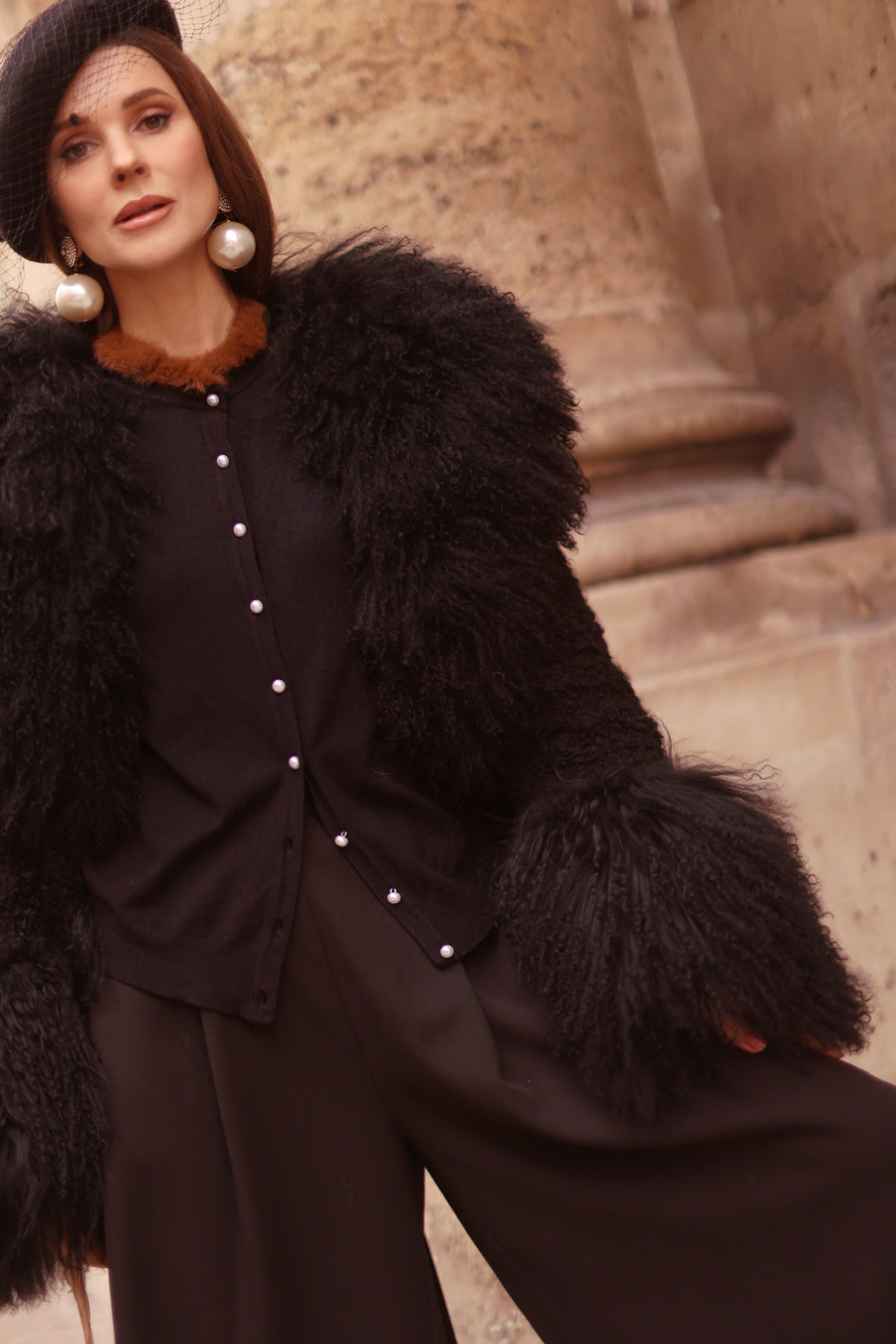 Pearl & Fur Cardigan