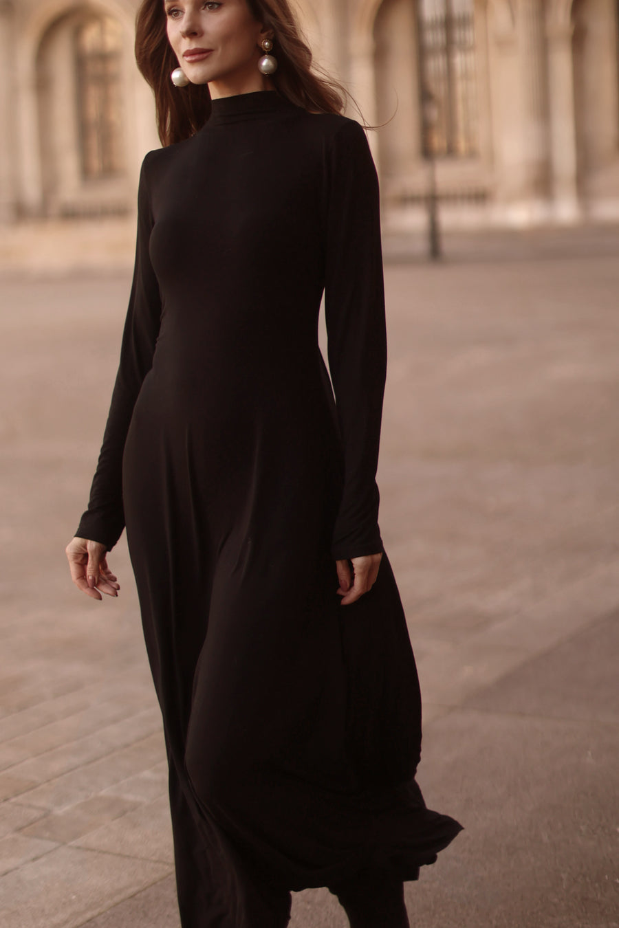 Black Turtleneck Swing Dress