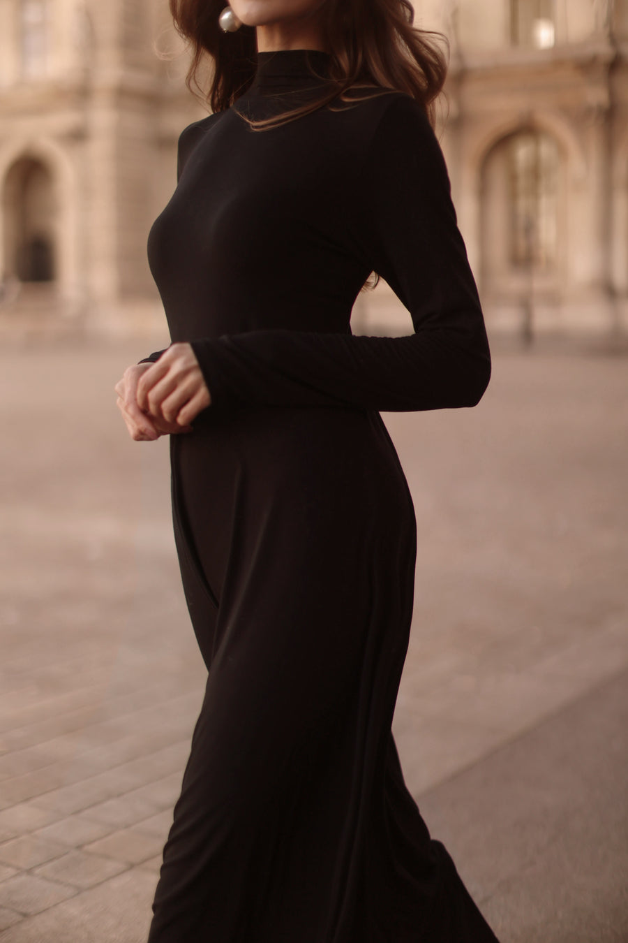 Black Turtleneck Swing Dress