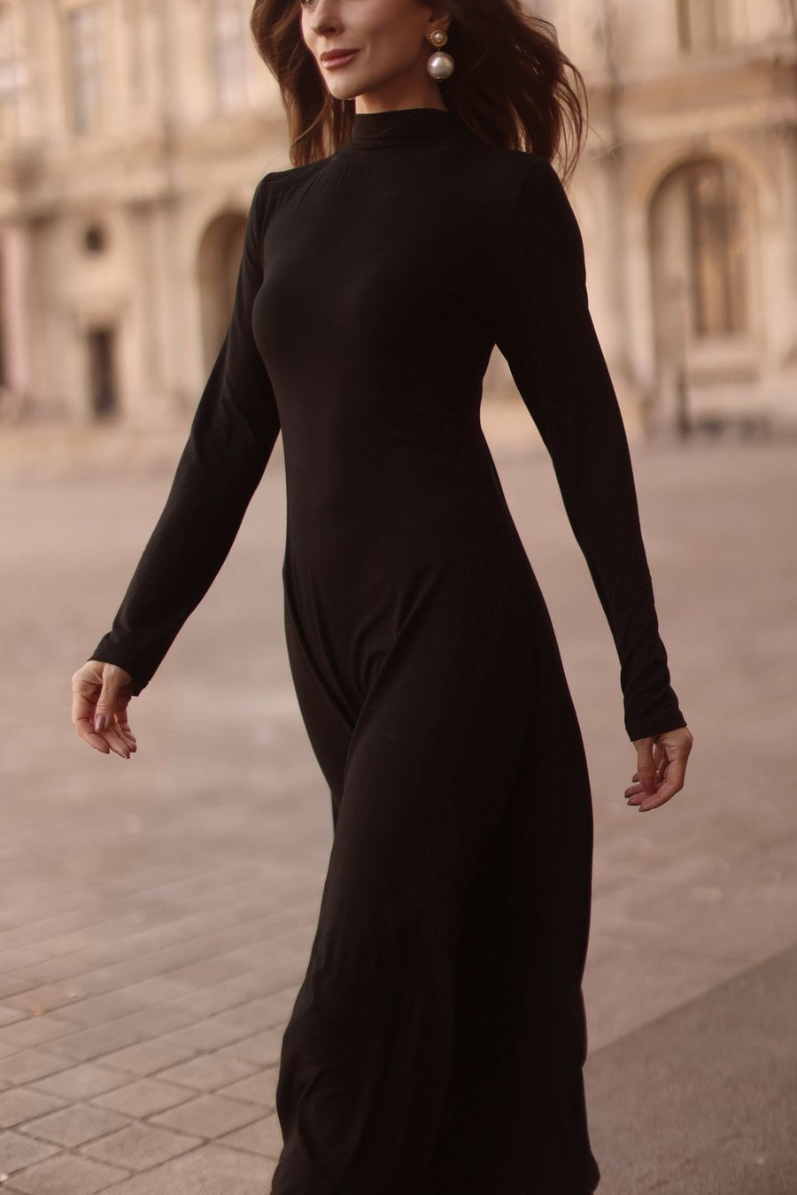 Black Turtleneck Swing Dress