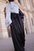 Black Drapé Wrap Trousers