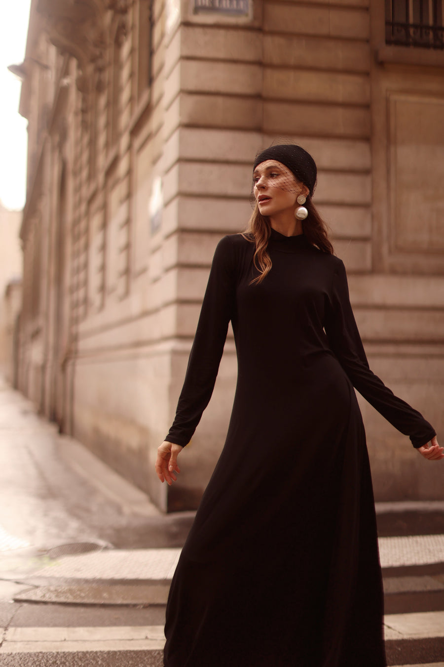 Black Turtleneck Swing Dress