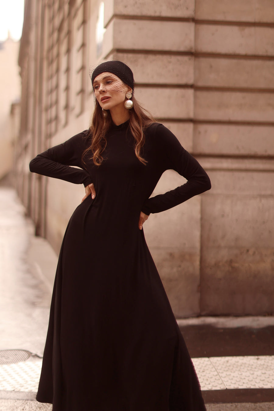 Black Turtleneck Swing Dress