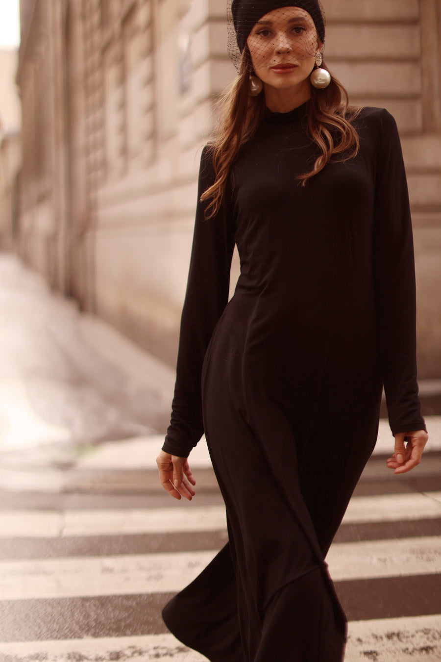 Black Turtleneck Swing Dress