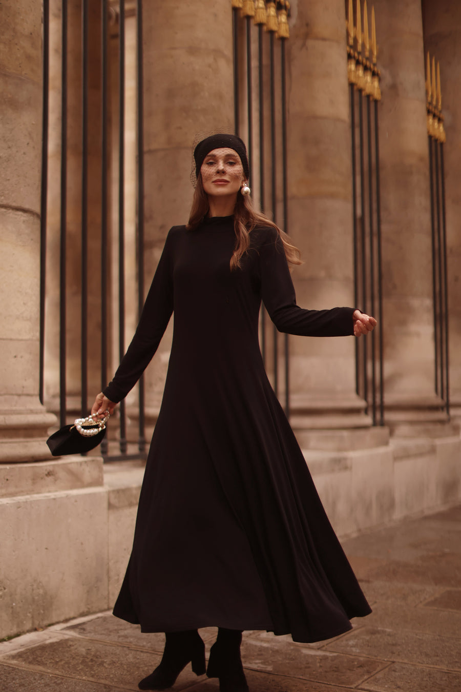 Black Turtleneck Swing Dress