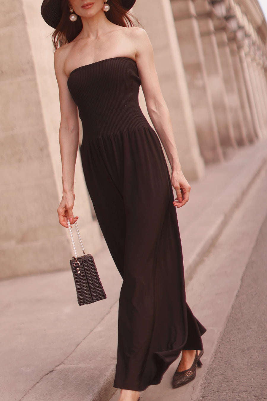 Ribbed Bandeau Jumpsuit