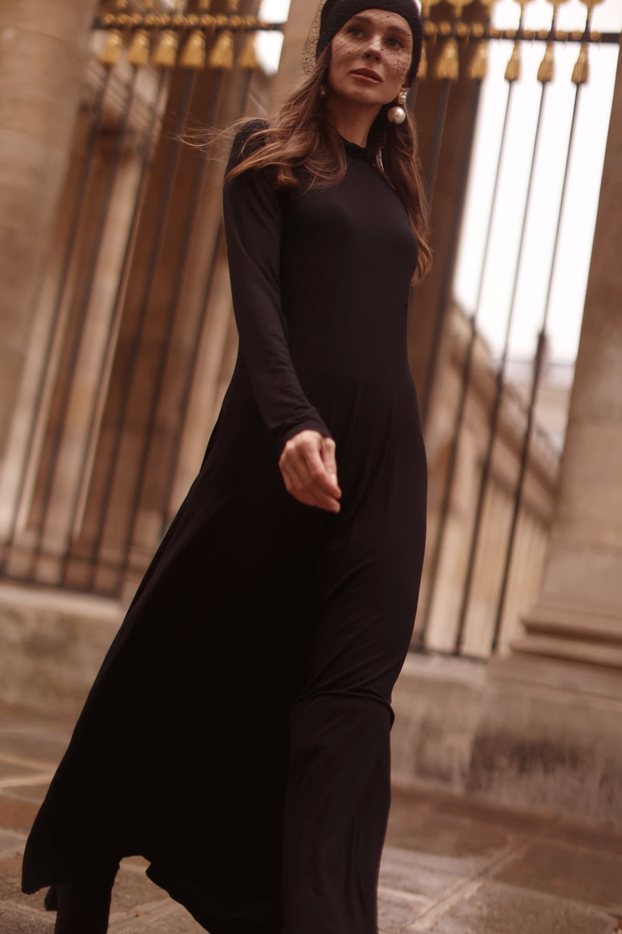 Black Turtleneck Swing Dress