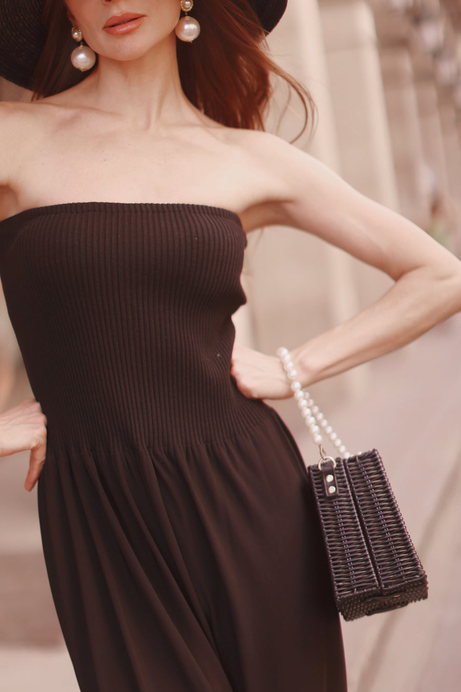 Ribbed Bandeau Jumpsuit
