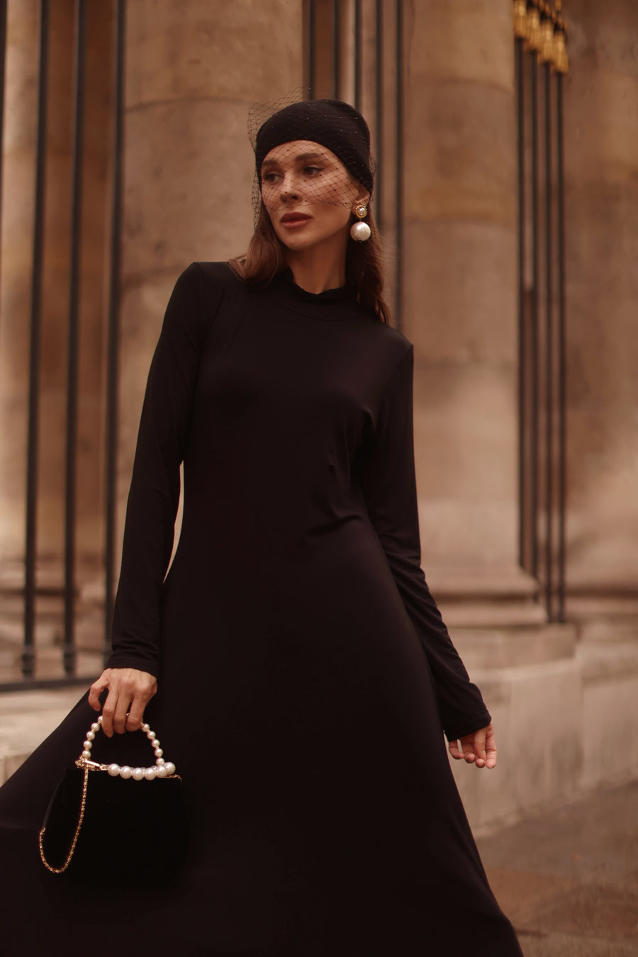 Black Turtleneck Swing Dress