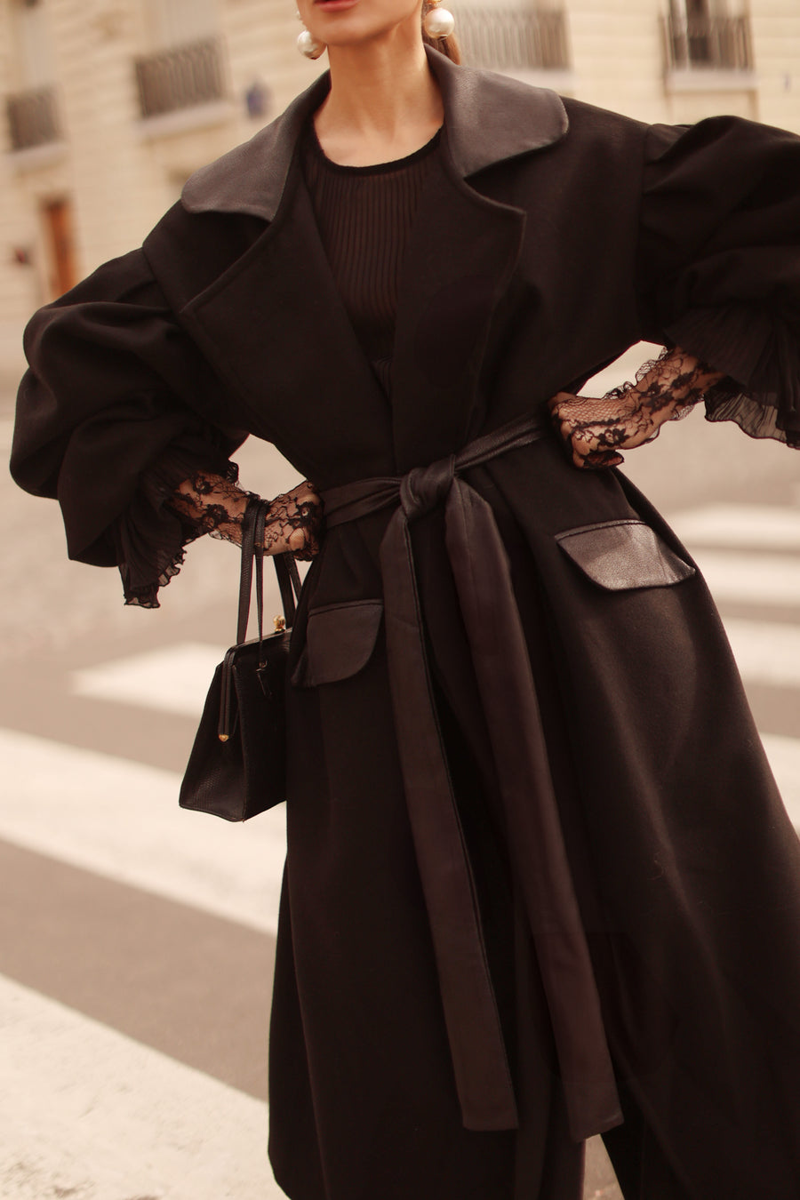 Black Cascade Coat