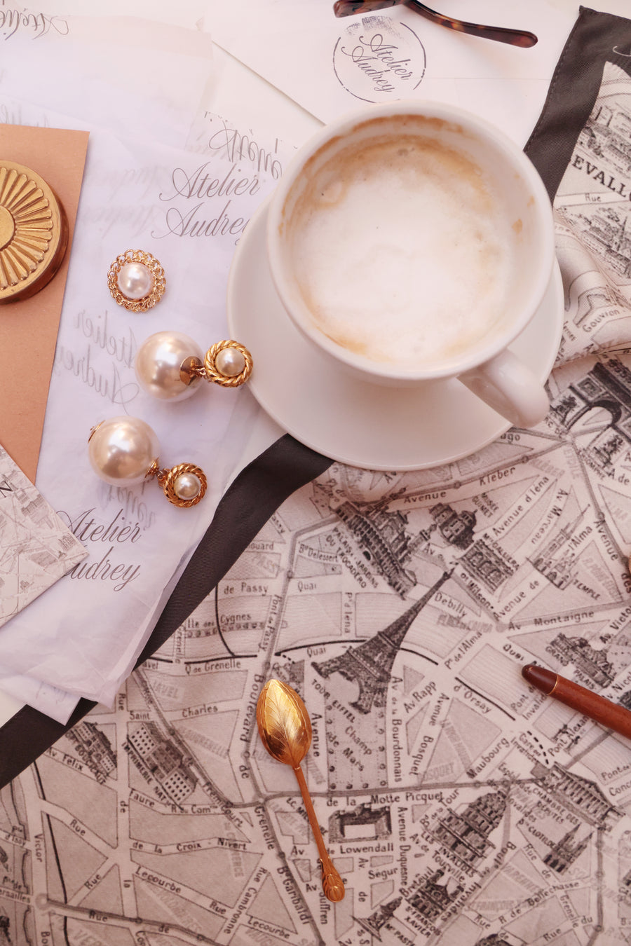 Paris Silk Scarf & Brooch Set