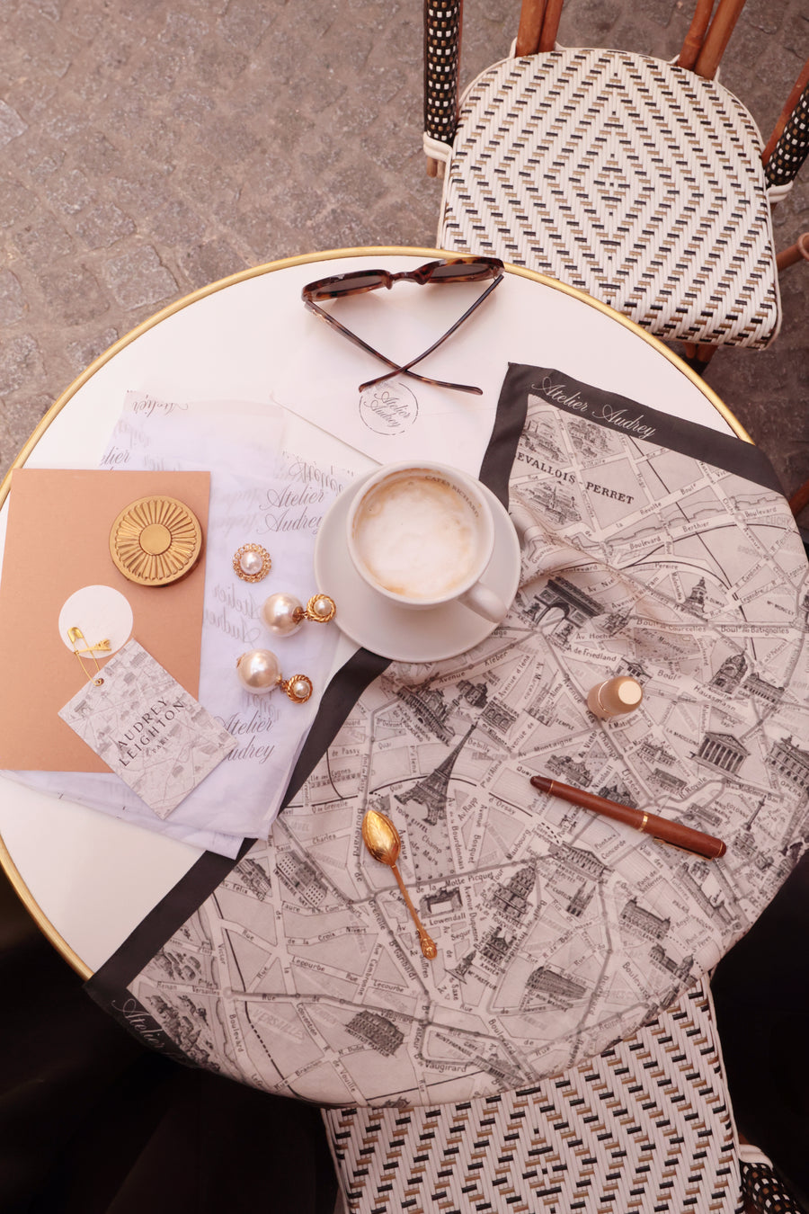 Paris Silk Scarf & Brooch Set