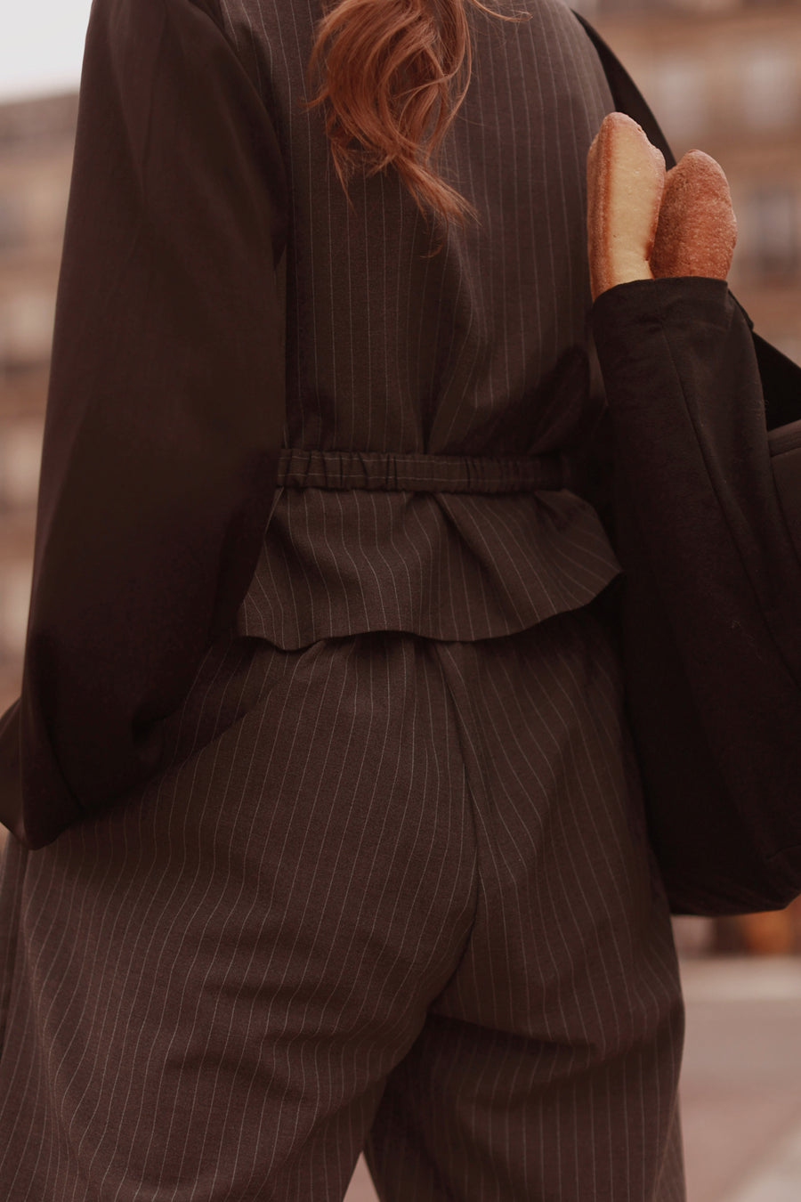 Grey Pinstripe Soft Chic Waistcoat