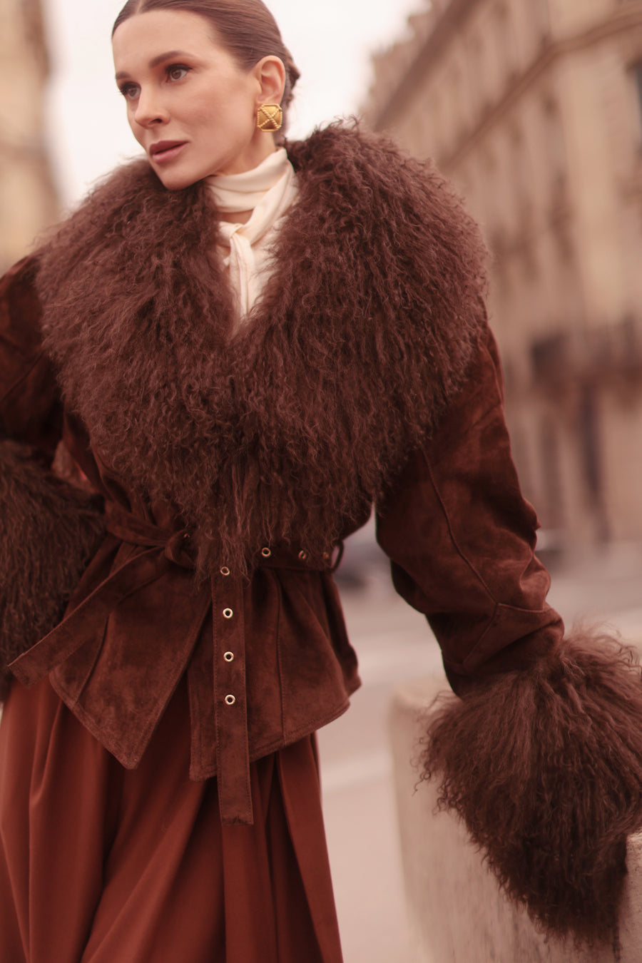 Chambord Brown Suede Coat